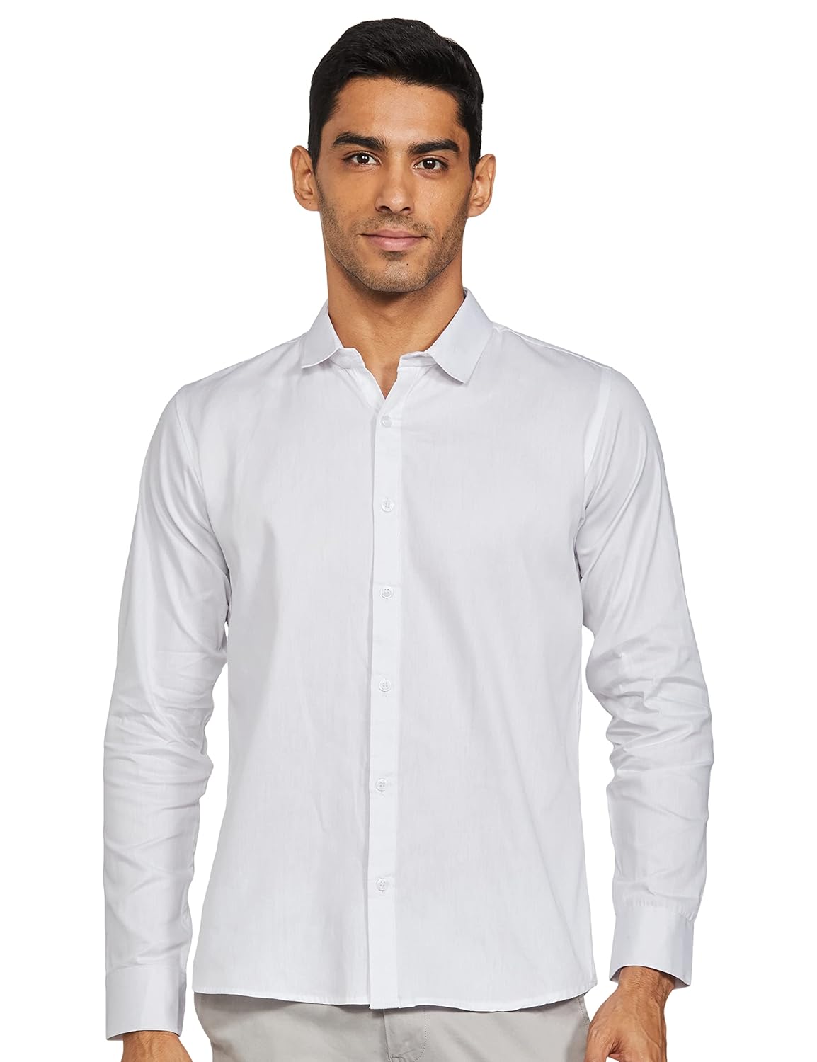 Luxrio Men’s Solid Slim Fit Full Sleeves Casual Shirt