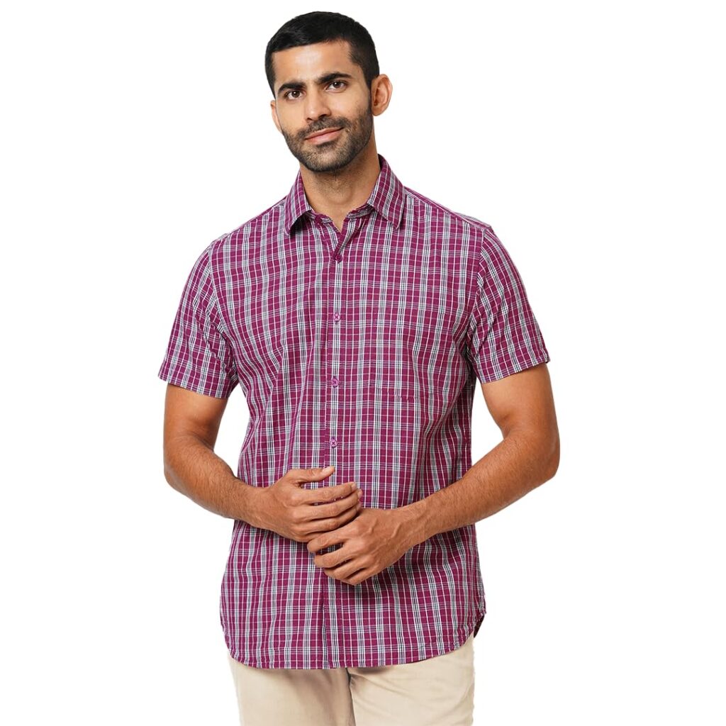 MARKRICH Checkered Slim Fit Checks with Spread Collar & Full Sleeves | Premium Cotton Stylish for Exclusive Latest Men Shirt I Casual Workwear Fashionable