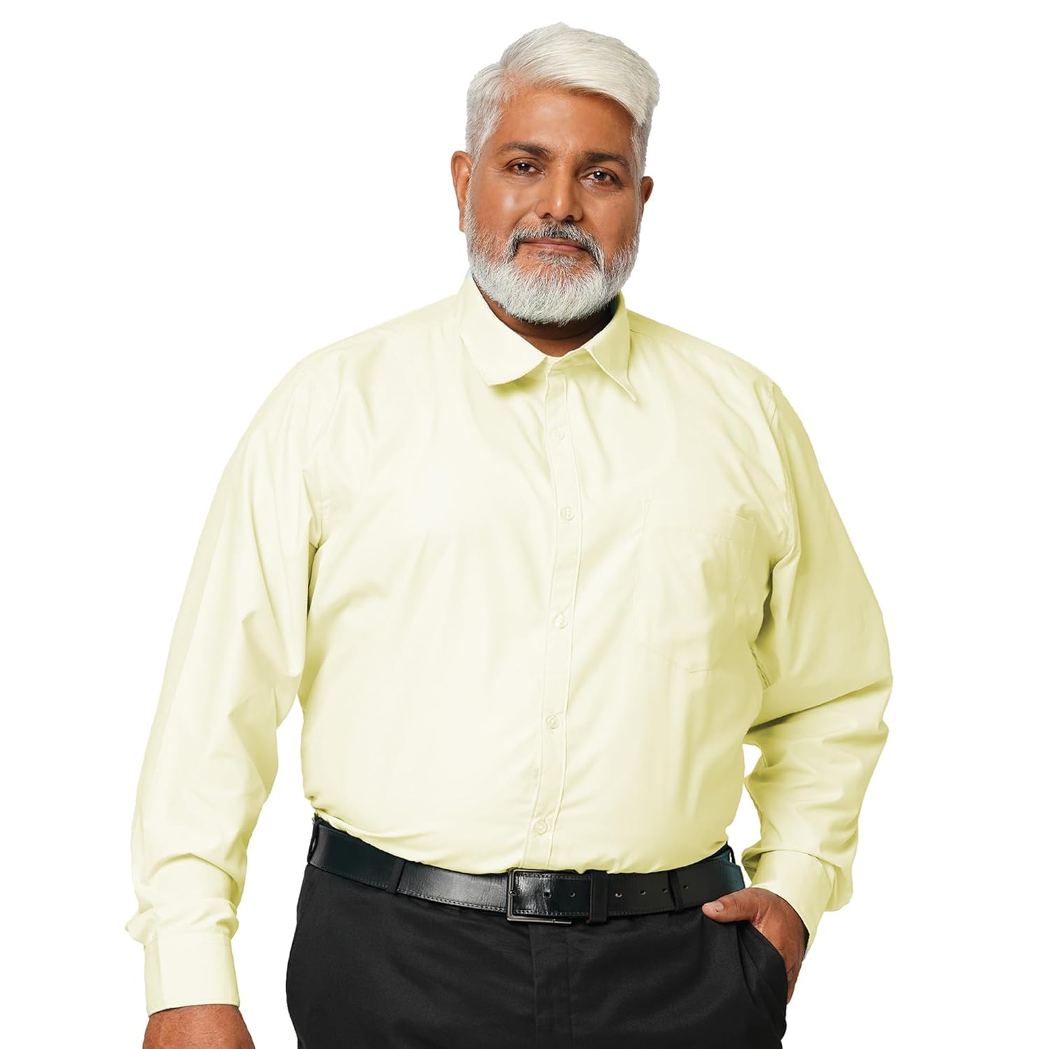 MARKRICH Men’s Slim Plus Size Regular Fit Long Sleeves Solid Casual Shirt