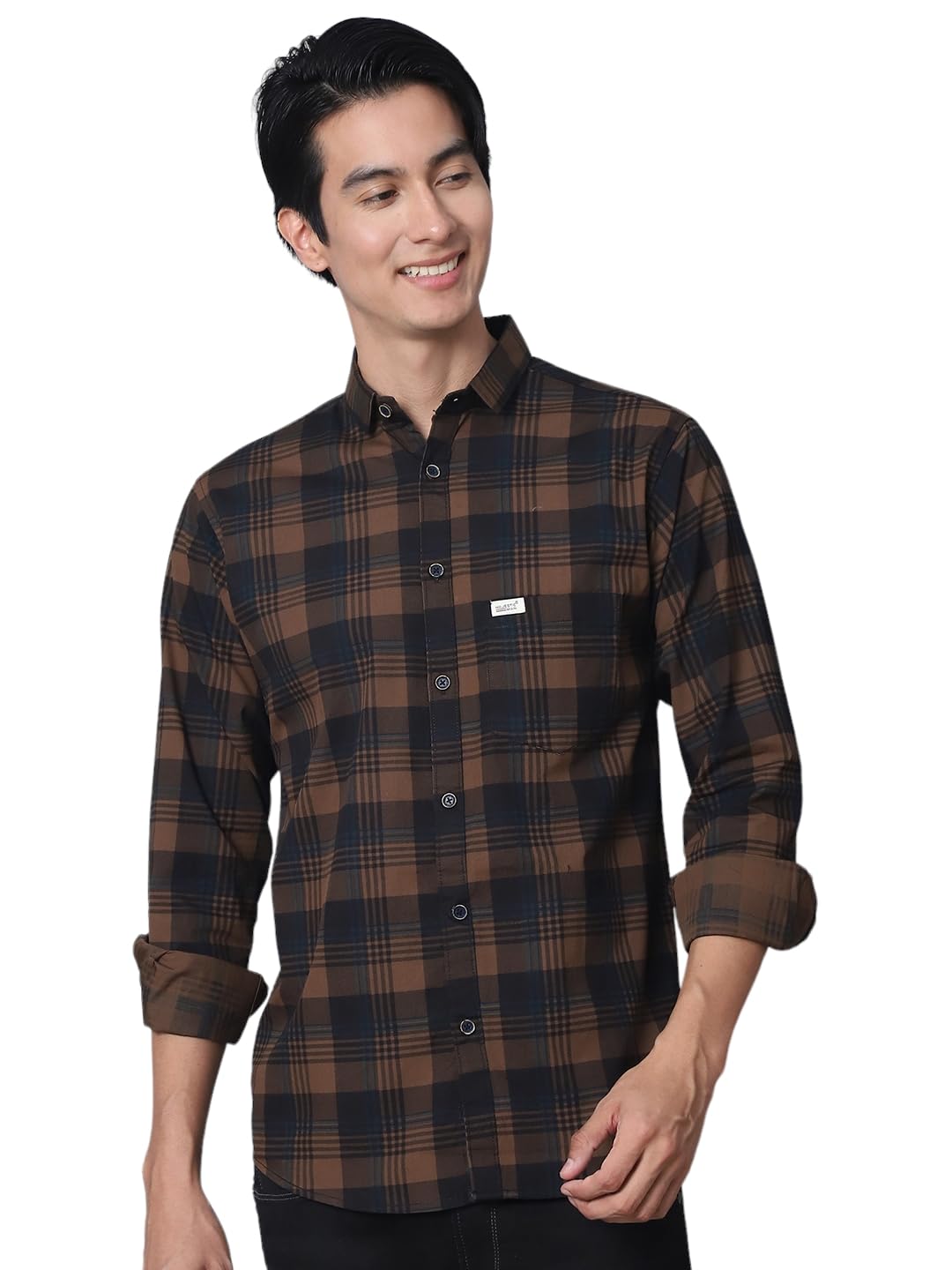 Majestic Man Comfort Cotton Slim Fit Checked Casual Shirt for Men