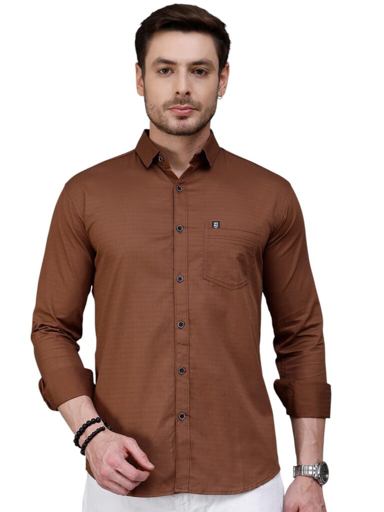Majestic Man Comfort Slim Fit Solid Pure Cotton Casual Shirt