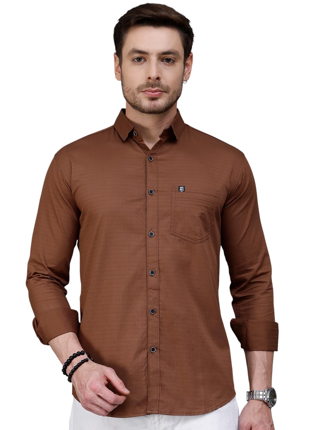 Majestic Man Comfort Slim Fit Solid Pure Cotton Casual Shirt
