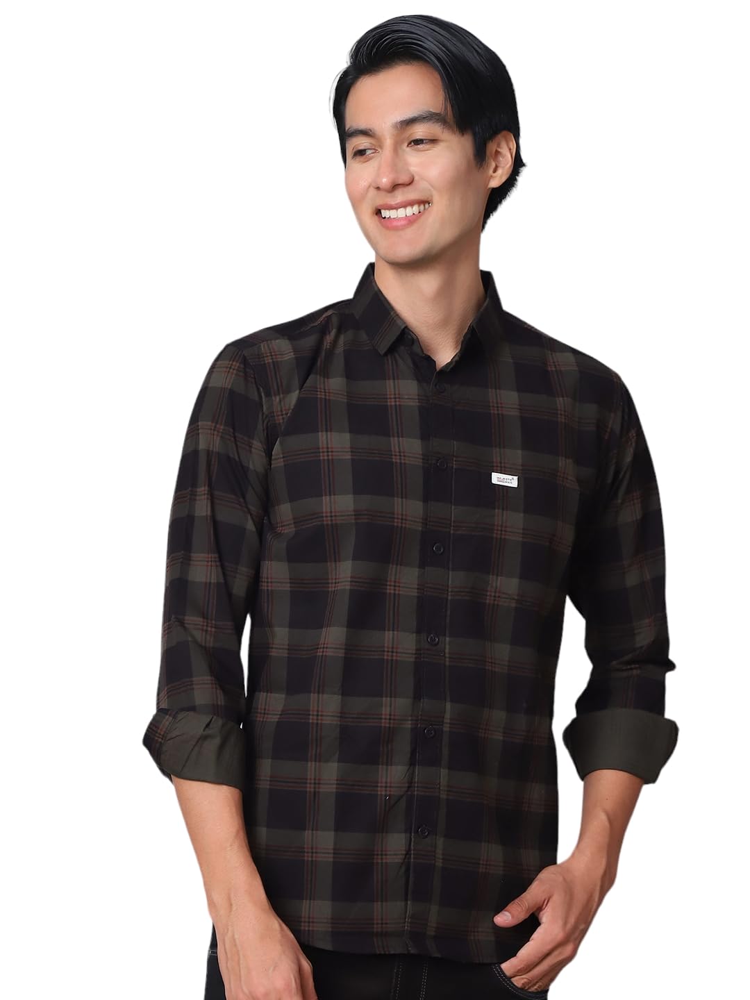 Majestic Man Men Comfort Slim Fit Checked Cotton Casual Shirt Majestic Man Men Comfort Slim Fit Checked Cotton Casual Shirt