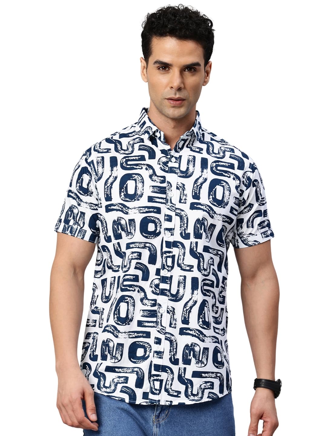 Majestic Man Slim Fit Printed Pure Cotton Casual Half Sleeve Shirt Majestic Man Slim Fit Printed Pure Cotton Casual Half Sleeve Shirt