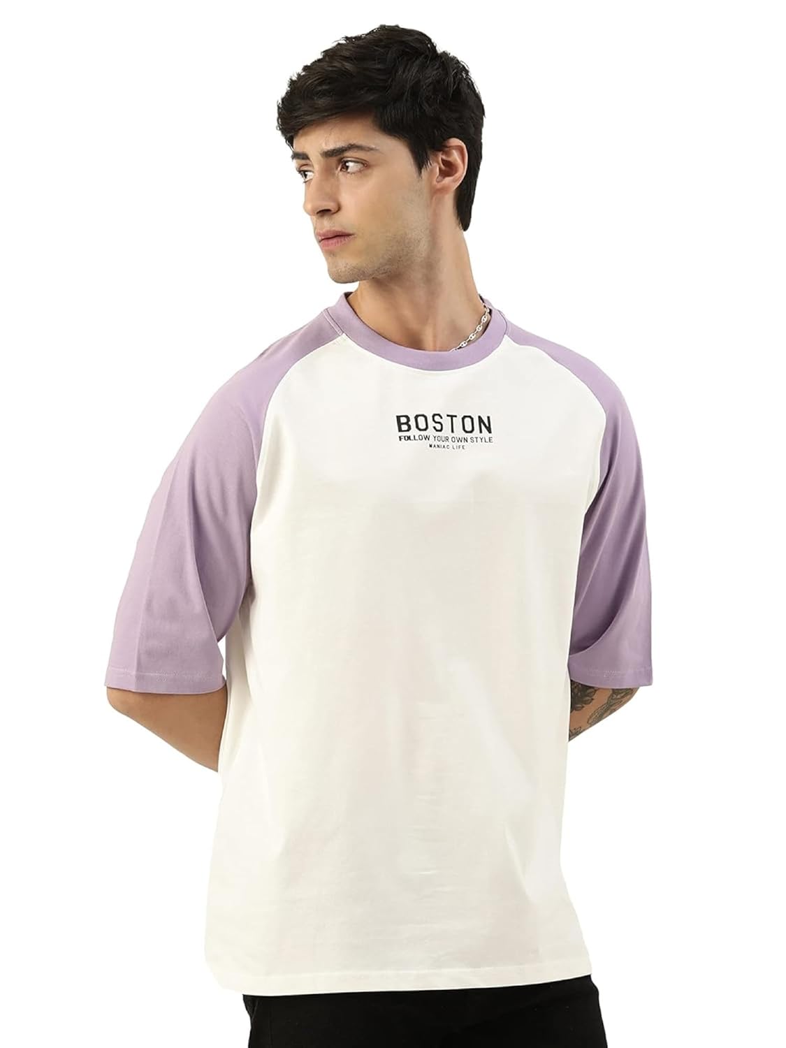 Maniac||Printed Tshirt for Men||Drop Shoulder Tshirt for Men||Round Neck for Men||Cottonblend Oversized T-Shirt