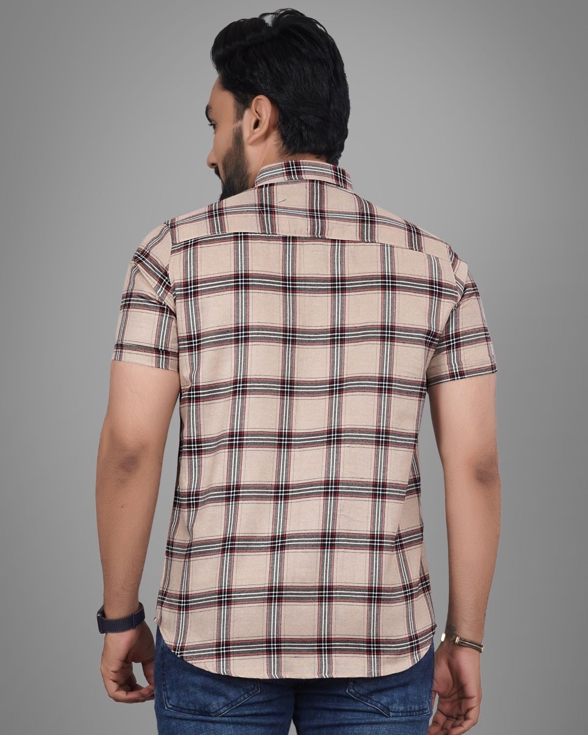 Men Regular Fit Checkered Spread Collar Casual Shirt LQD_1601 Men Regular Fit Checkered Spread Collar Casual Shirt LQD_1601