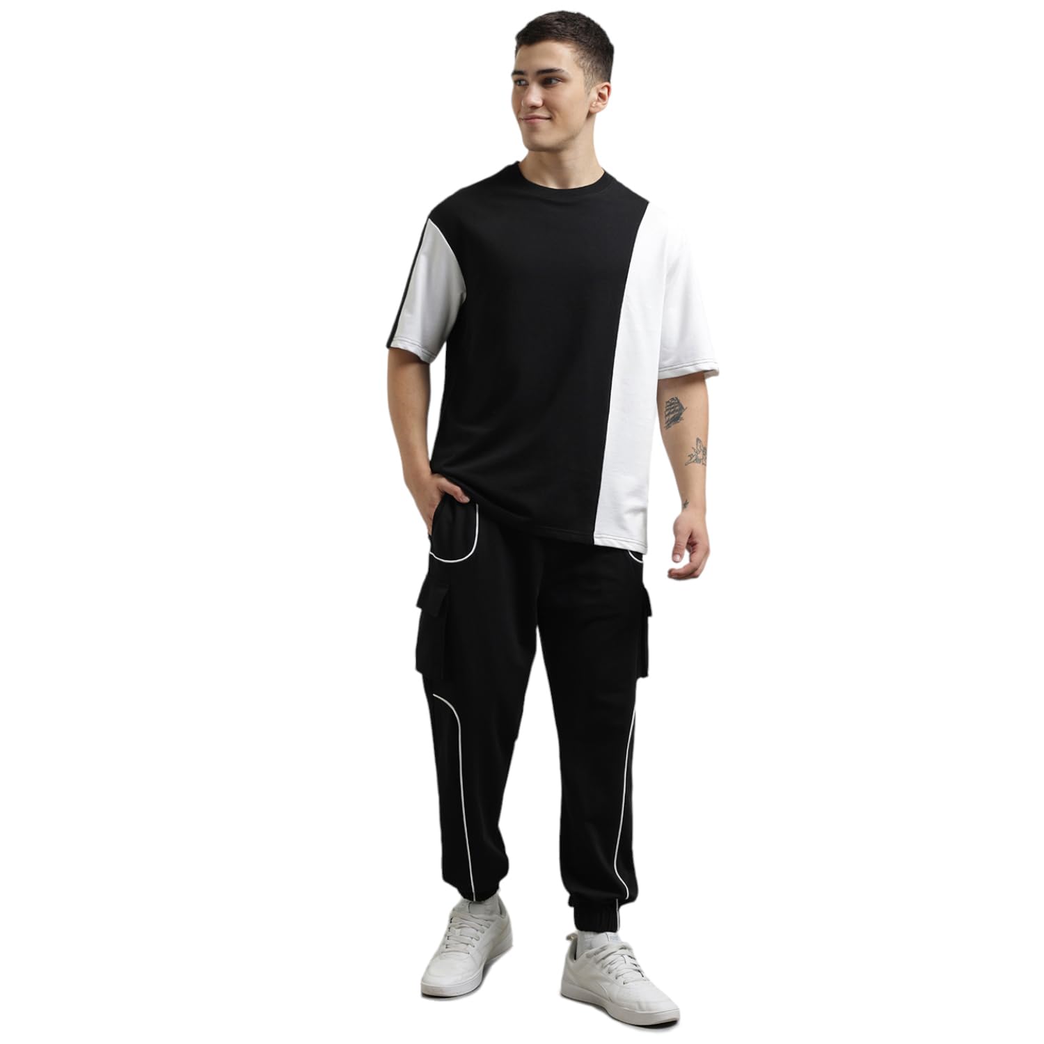 NOBERO Cotton Blend Oversized Casual Round Neck Co-Ord Set For Men Casual Sleepwear & Loungewear Set & Night Suits Set For Men NOBERO Cotton Blend Oversized Casual Round Neck Co-Ord Set For Men Casual Sleepwear & Loungewear Set & Night Suits Set For Men