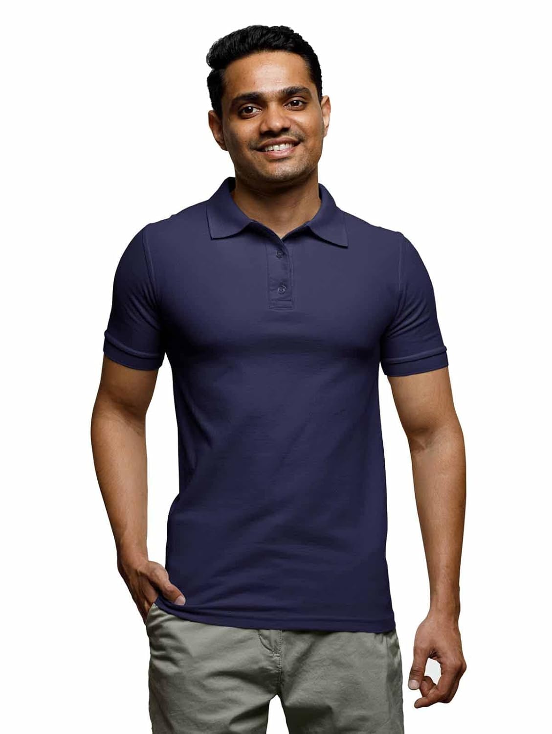 NOBERO Men’s Cotton Solid Regular Fit Polo Shirt