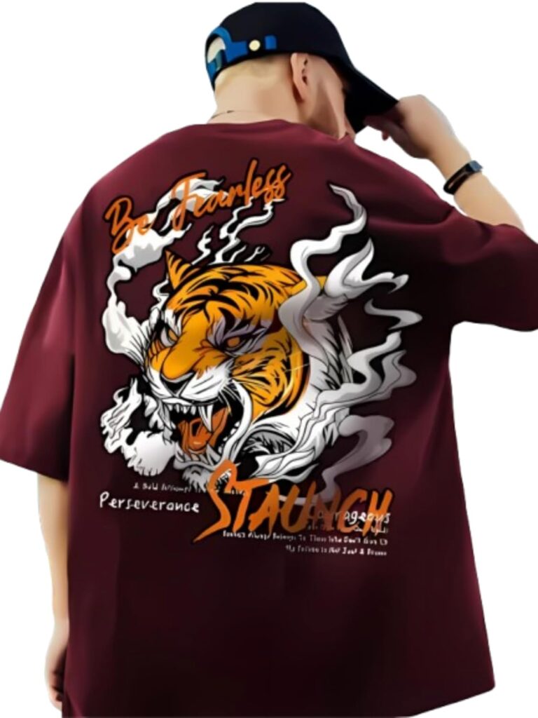 Oversized Baggy Fit Drop Shoulder Cool and Stylish Latest Graphic Printed Design Half Sleeve T-Shirt for Men (Available Sizes: S to XL)