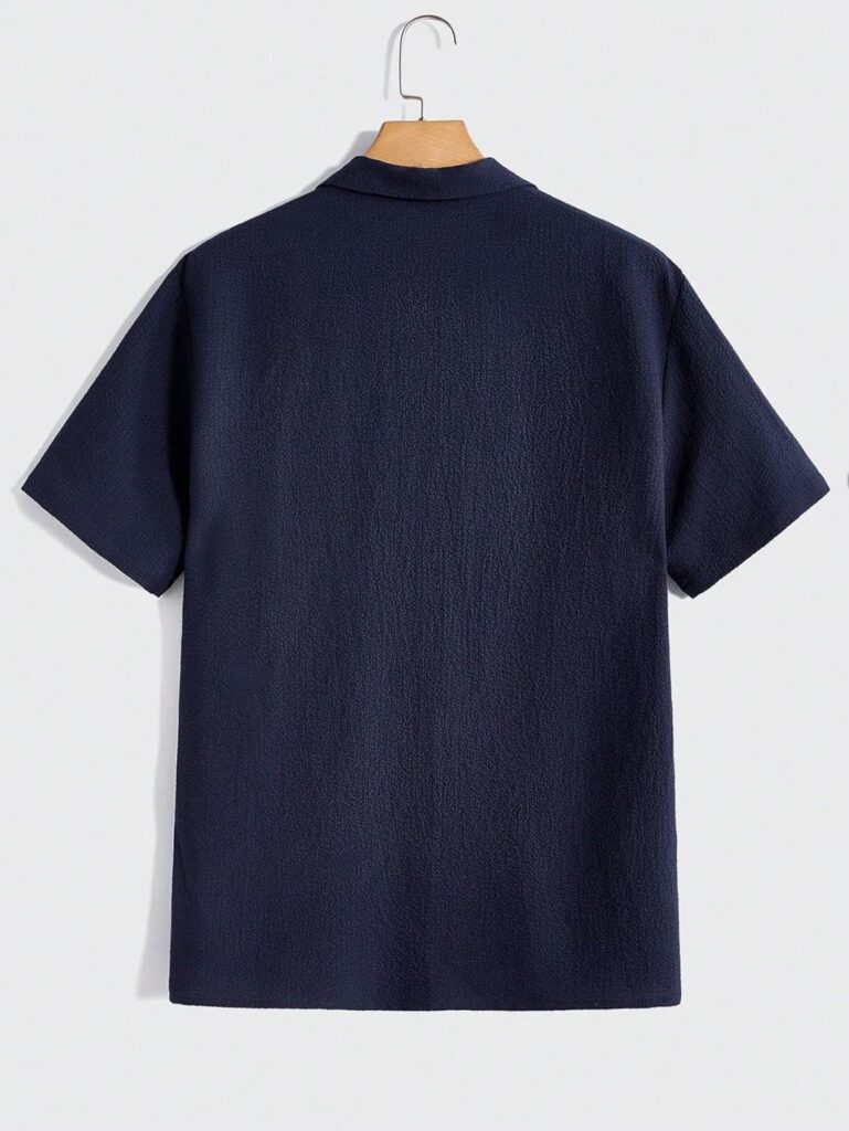 Paralians Men’s Solid Shirt with Chest Pocket Short Sleeve Shirt for Summer Outdoor Activities