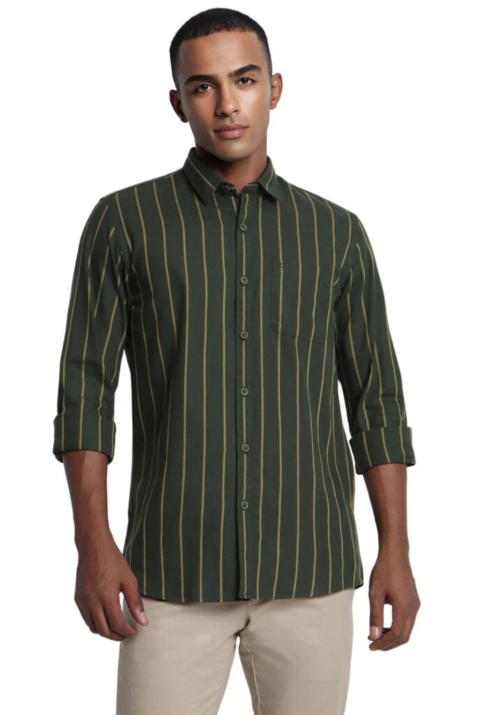 Peter England Men’s Striped Slim Fit Shirt