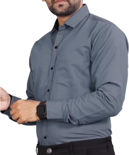 Pinkmint Casual Cotton Blend Long Sleeve Light Beige Shirt for Men Formal Wear Regular Wear