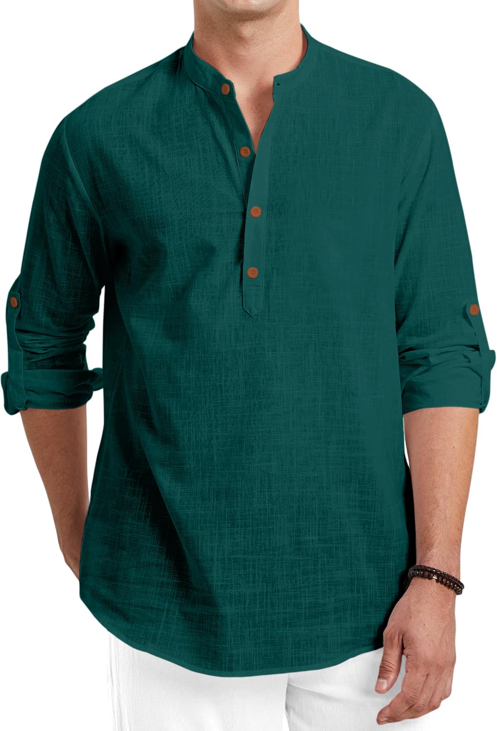 ROYALSCOUT Men’s Cotton Blend Full Sleeve Short Kurta Perfect for Traditional Gatherings, Casual Outings, or Everyday Ethnic Wear