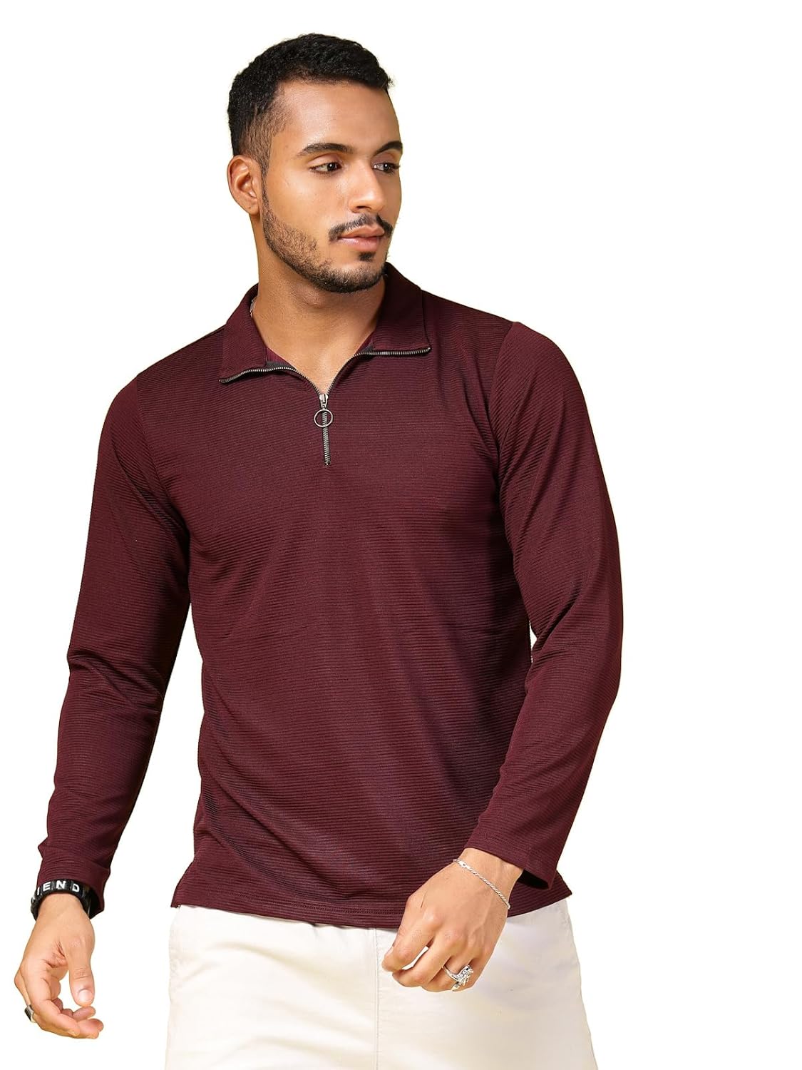Rigo Polyester T-Shirt for Men | High Neck, Slim Fit T-Shirt for Men | Solid Casual T-Shirts Rigo Polyester T-Shirt for Men | High Neck, Slim Fit T-Shirt for Men | Solid Casual T-Shirts