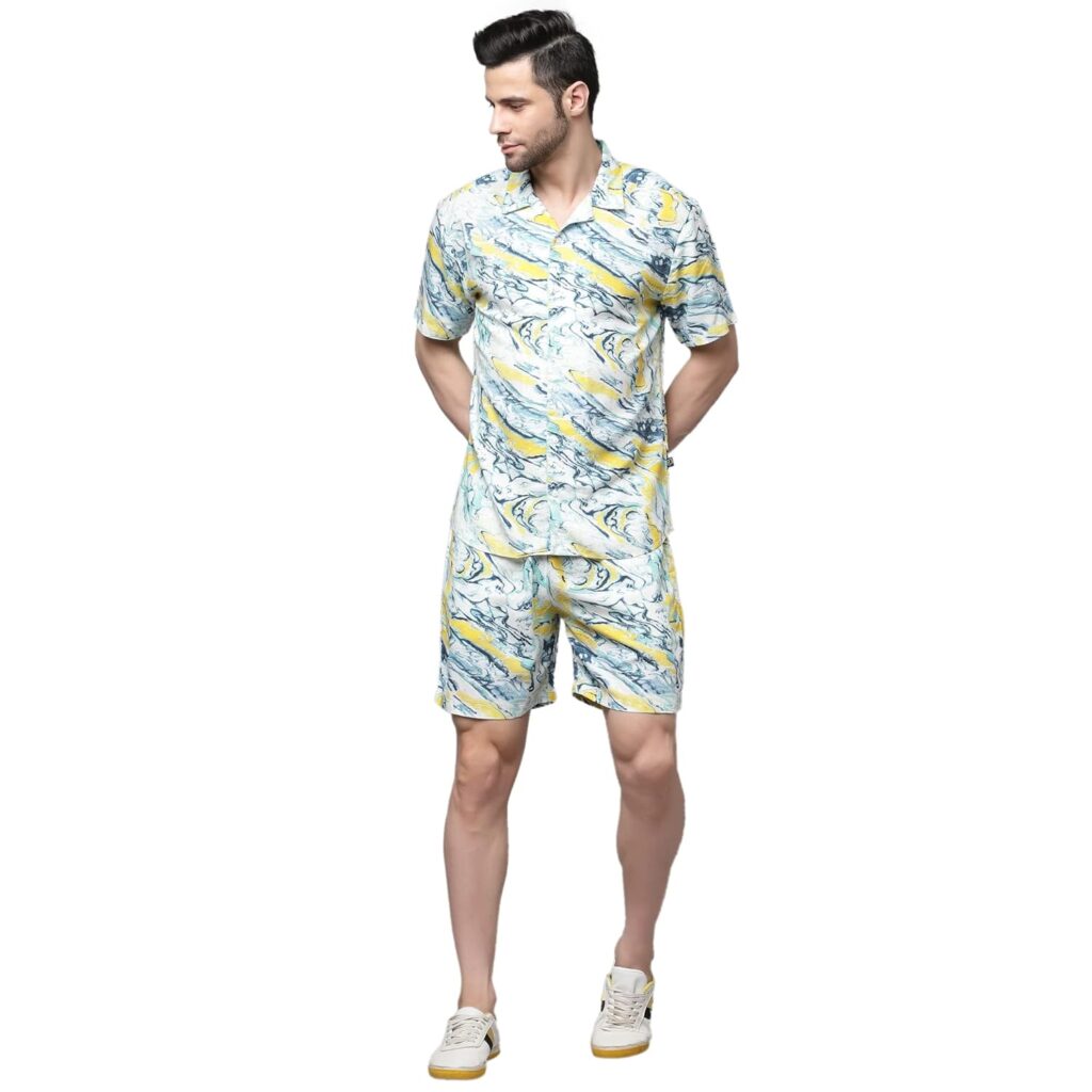 Rigo Printed Co-Ord Set for Men’s | Casual Shirt & Shorts Night Suit Set | Lounge-wear Nightdress Pajama Set for Men’s | Night Wear, Beach Wear, Vacation Wear Outfit Rigo Printed Co-Ord Set for Men’s | Casual Shirt & Shorts Night Suit Set | Lounge-wear Nightdress Pajama Set for Men’s | Night Wear, Beach Wear, Vacation Wear Outfit