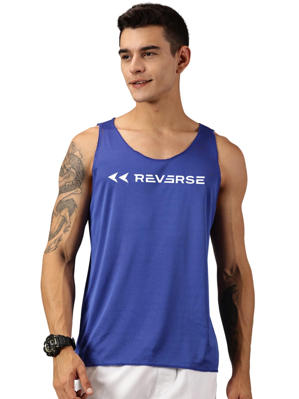 RodZen Men’s Polyester Sleeveless Round Neck Tank Top for Gym, Running and Outdoor
