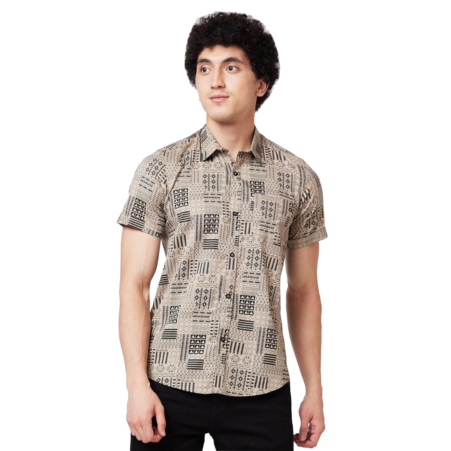 Spykar Green Printed Half Sleeve Shirt for Men Spykar Green Printed Half Sleeve Shirt for Men