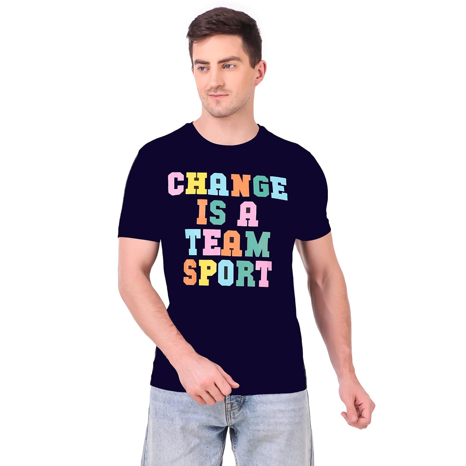 Stories.Label Cotton Printed T-Shirts for Men in Regular Fit and Round Neck