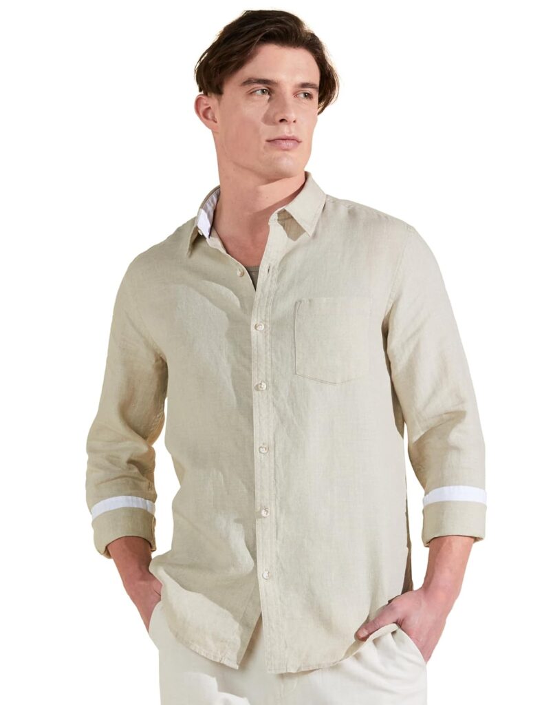Symbol Premium Men’s Pure Linen Solid Casual Shirt (Regular Fit)