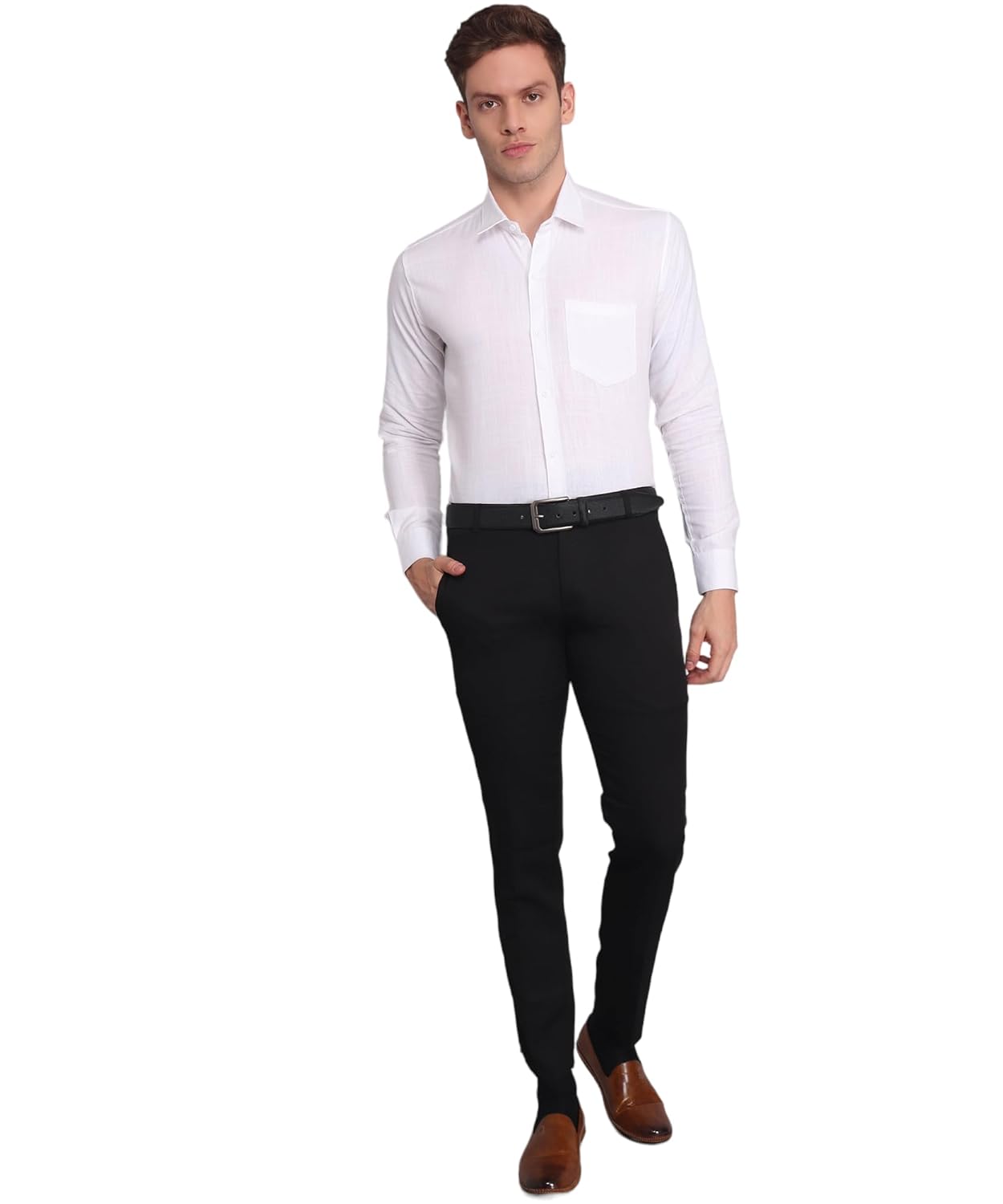 TB Trybuy.in Exclusive Designer Linen Solid Casual White Shirt for Men