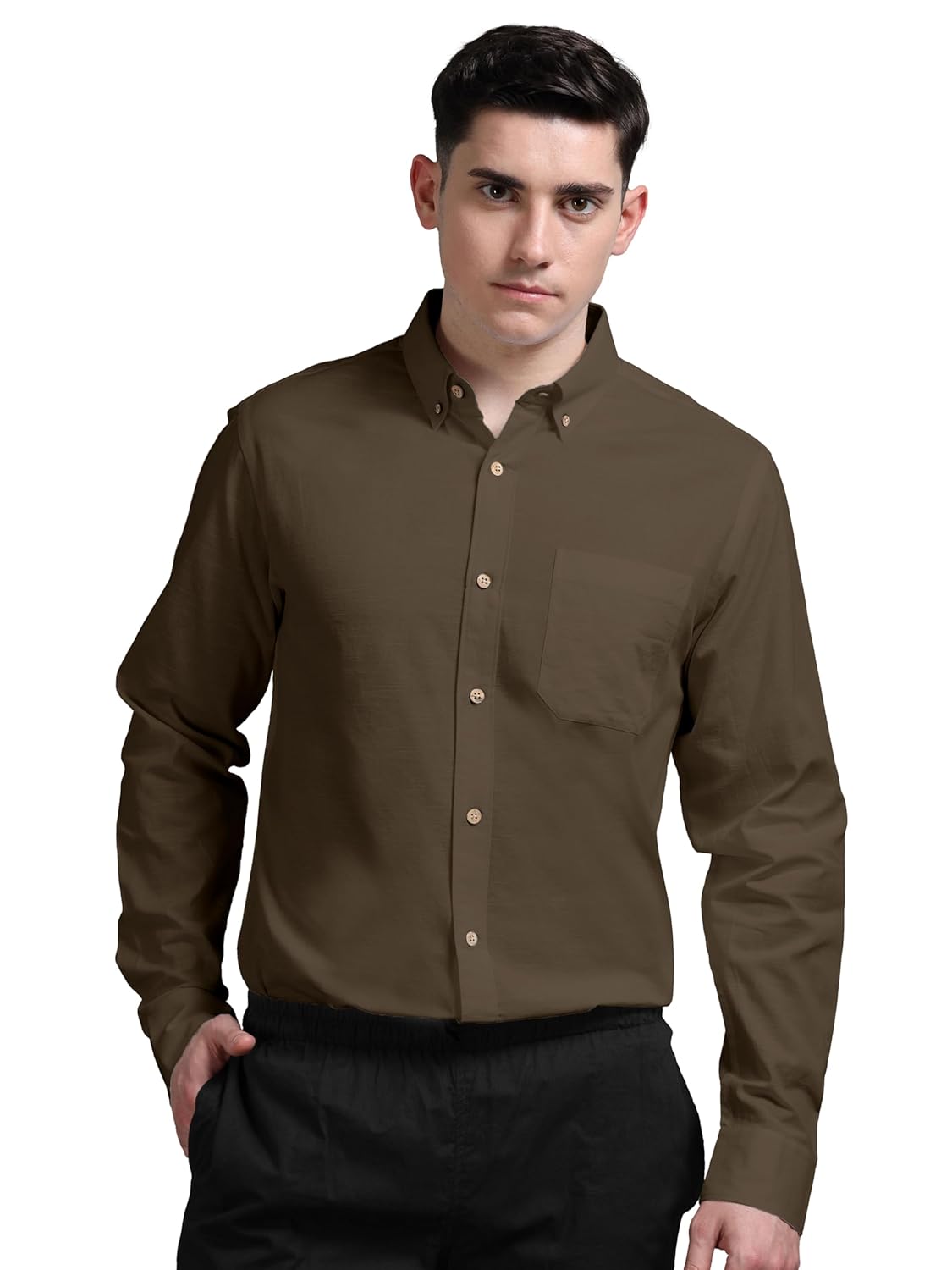 THE FORMAL CLUB Men’s Breeze Full Sleeve Cotton Linen Shirt for Men in Smart Fit