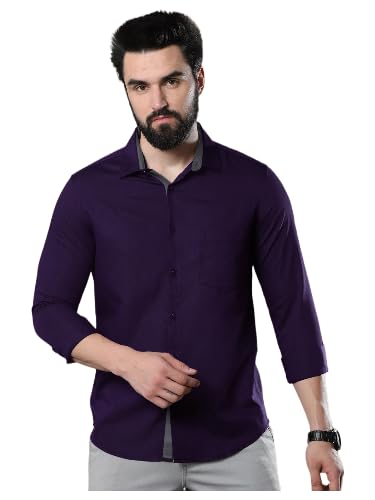Tee Projekt Men’s Solid Slim Fit Casual Shirt, Full Sleeve Shirt for Casual Wear & Formal Wear Gift for Father,Boys
