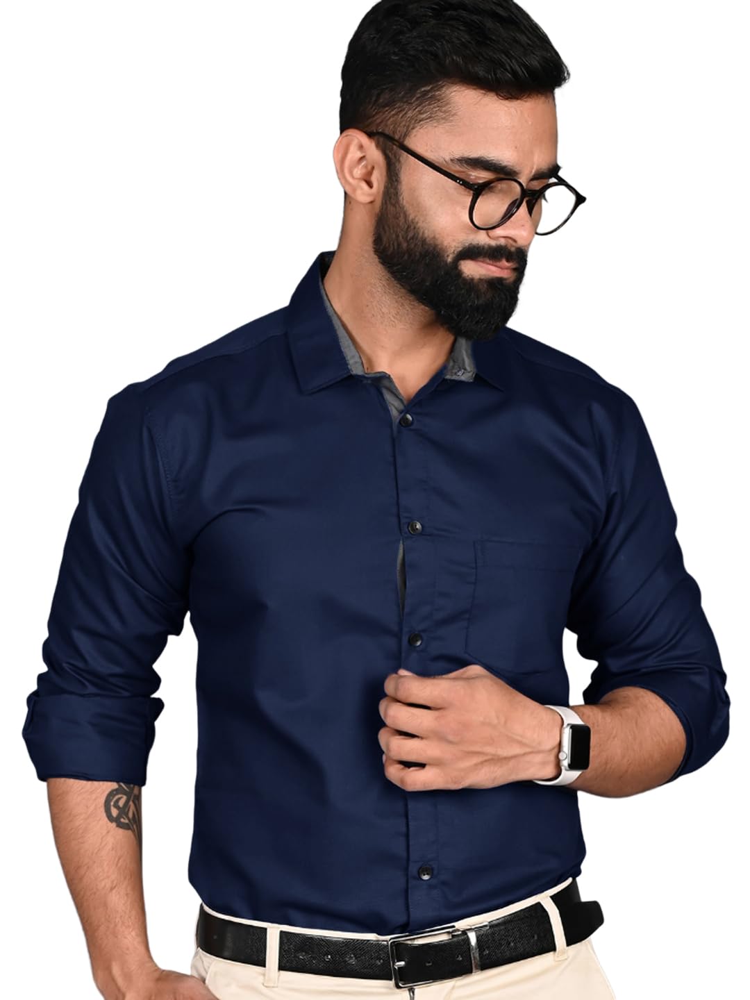 Tee Projekt Premium Plain Cotton Shirt For Men|Cotton Shirt|Regular Fit Casual Shirt|Solid Shirt|Full Sleeves|Formal Shirt