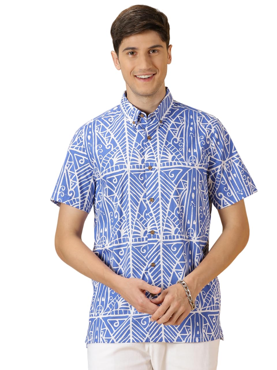 Thomas Scott Men’s | Abstract | Half Sleeve | Slim Fit | 100% Cotton | Button Down Collar | Casual Shirt Thomas Scott Men’s | Abstract | Half Sleeve | Slim Fit | 100% Cotton | Button Down Collar | Casual Shirt