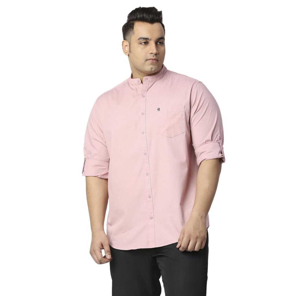 Thomas Scott Mens | Full Sleeve | Solid Plain Color | Regular Fit | Plus Size | 100% Cotton | Mandarin Collar | Casual | Shirt Thomas Scott Mens | Full Sleeve | Solid Plain Color | Regular Fit | Plus Size | 100% Cotton | Mandarin Collar | Casual | Shirt