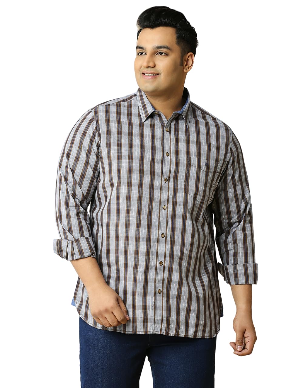 Thomas Scott Men’s Plus Size Premium Checked Pure Cotton Casual Shirt