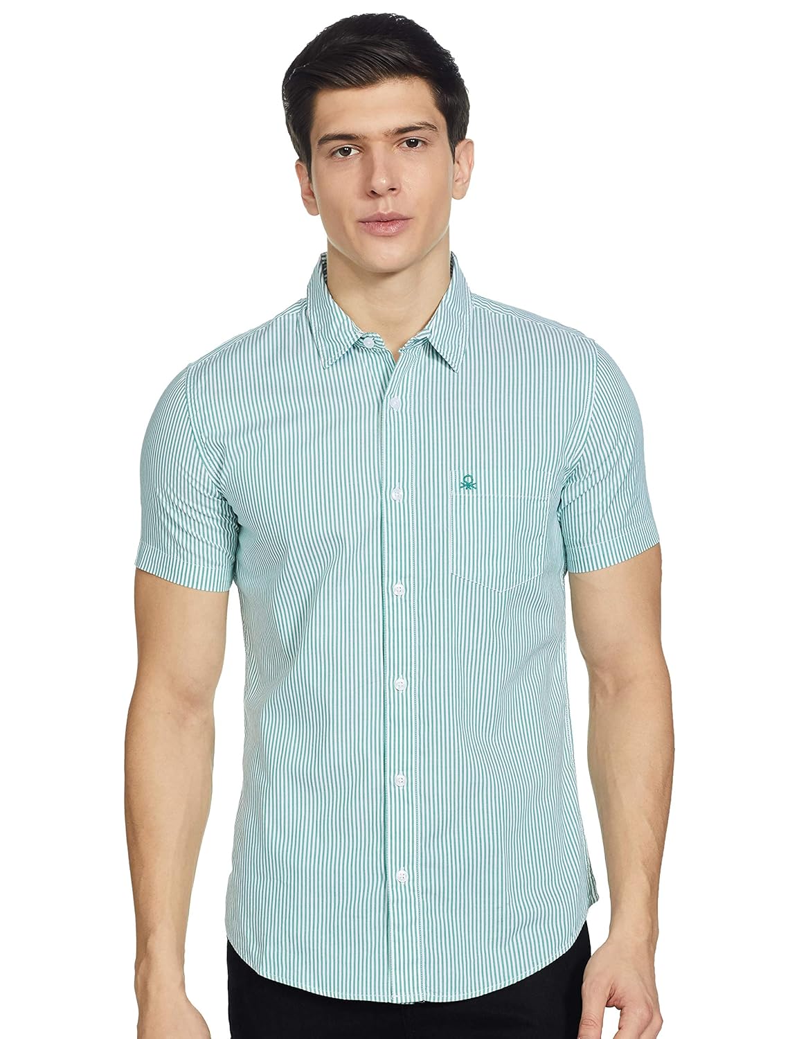 UNITED COLORS OF BENETTON Men’s Cotton Slim Fit Shirt