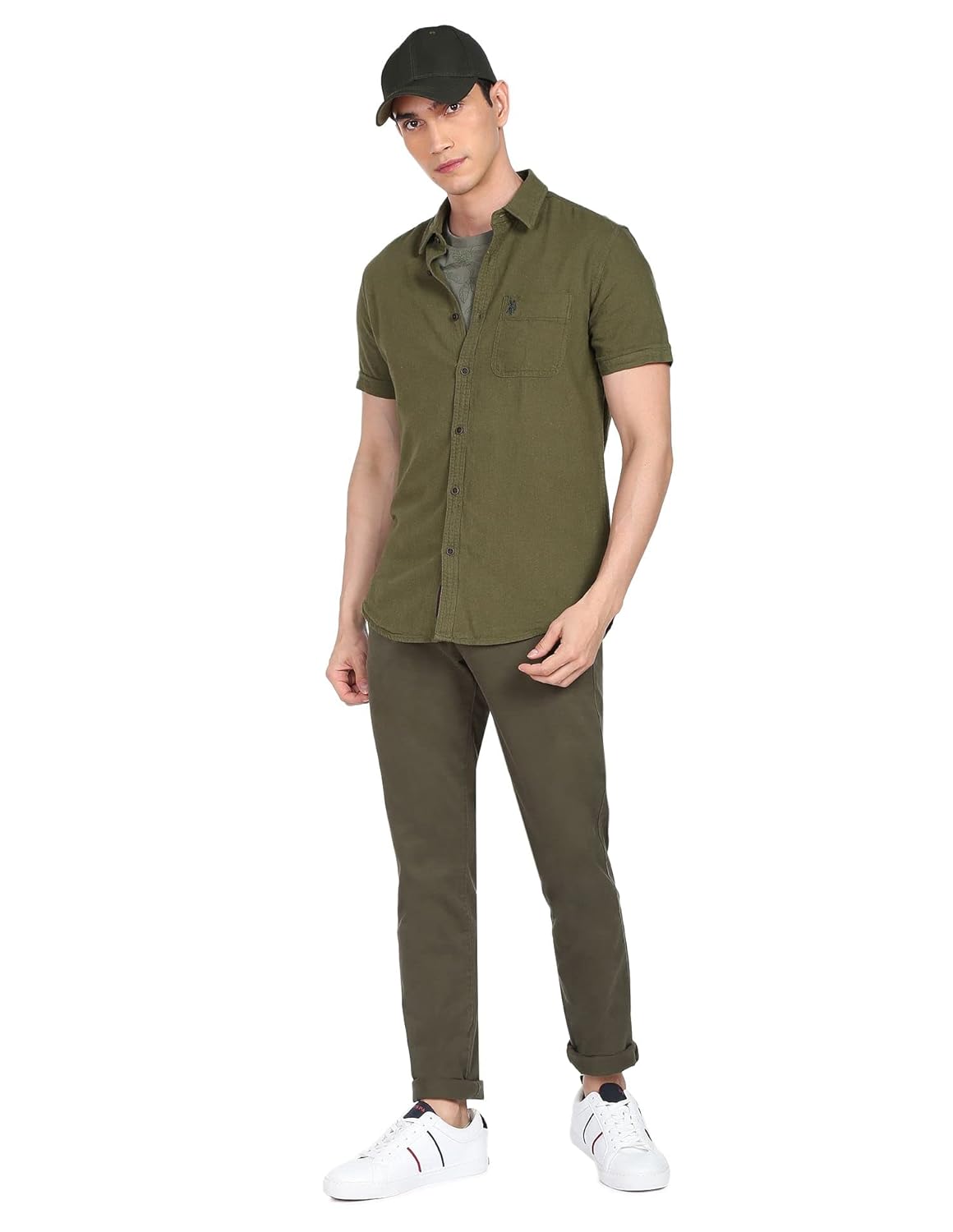 U.S. POLO ASSN. Men’s Cotton Solid Slim Fit Shirt U.S. POLO ASSN. Men’s Cotton Solid Slim Fit Shirt