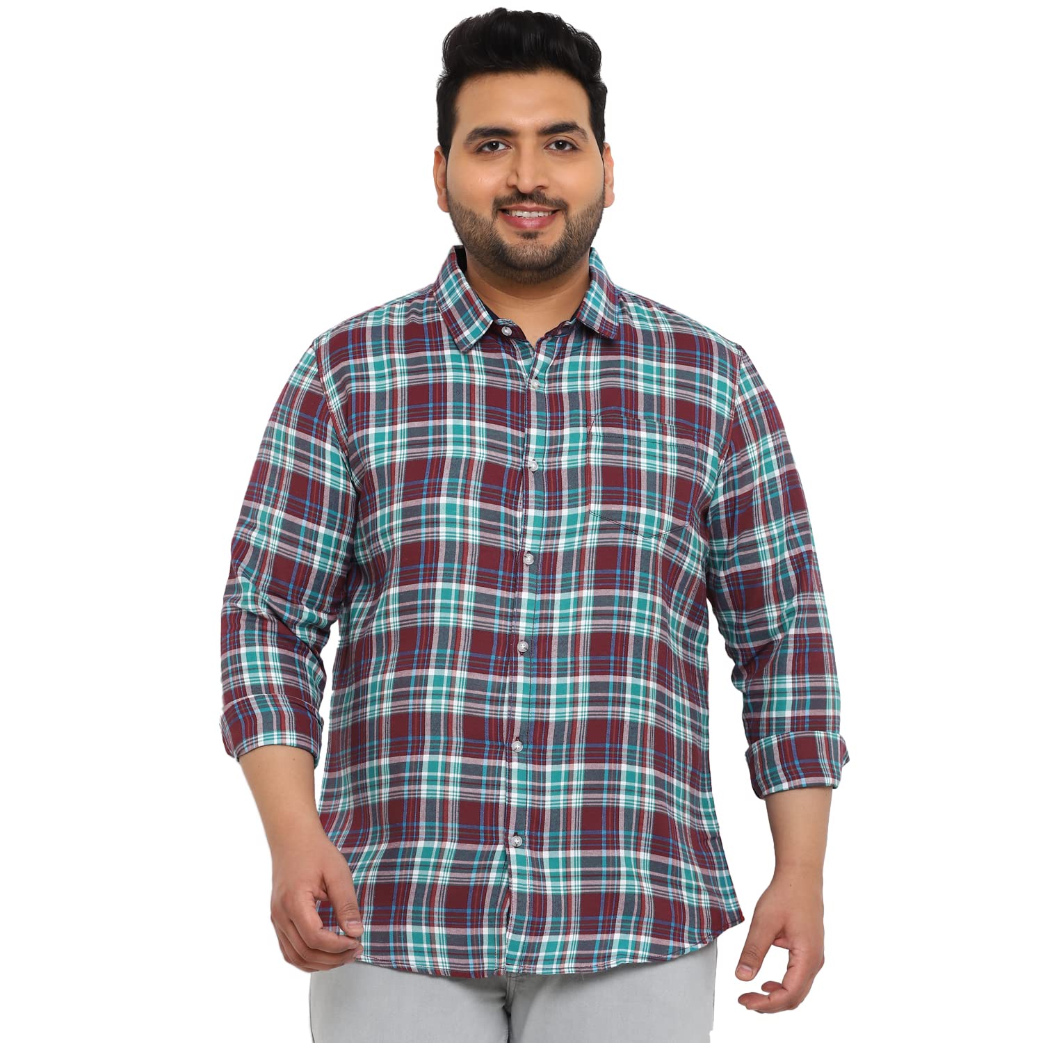 Urbano Plus Men’s Cotton Full Sleeve Regular Fit Casual Checkered Shirt