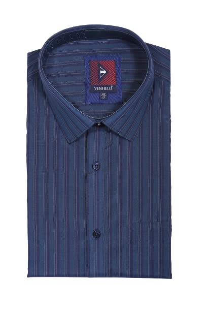 VENFIELD Men’s Cotton Casual Full Sleeve Striped Shirt