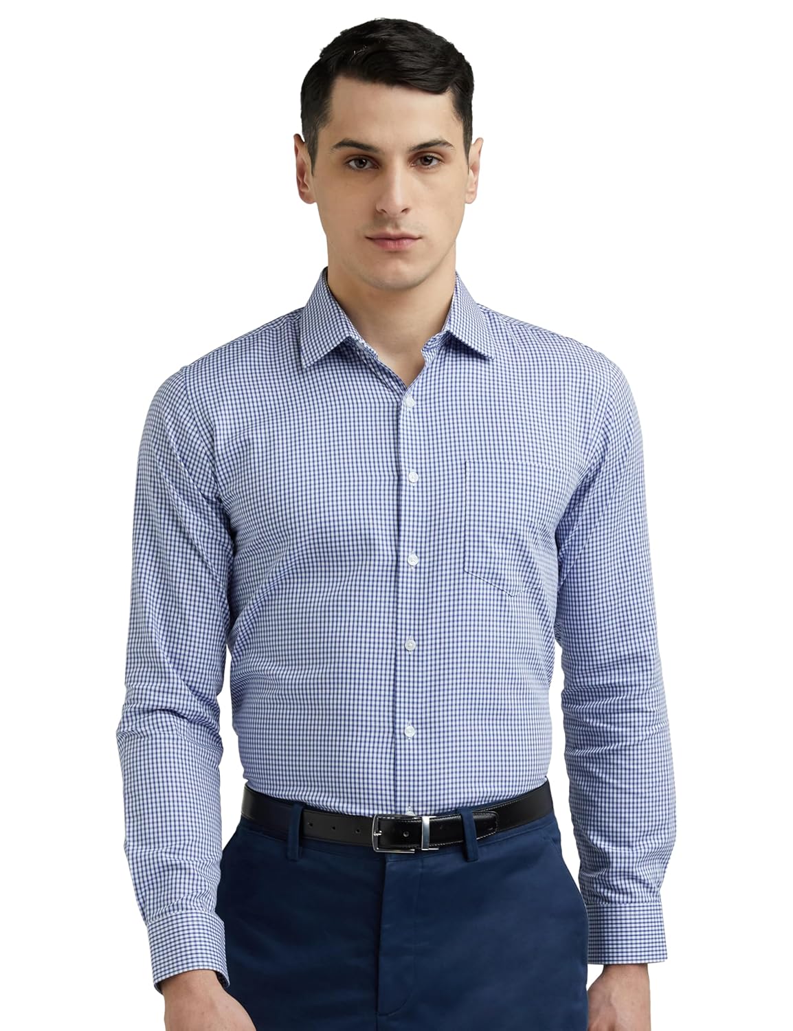 Van Heusen Formal Checkered Shirt for Men| Premium Cotton| Full Sleeves| Slim Fit |Breathable Fabric