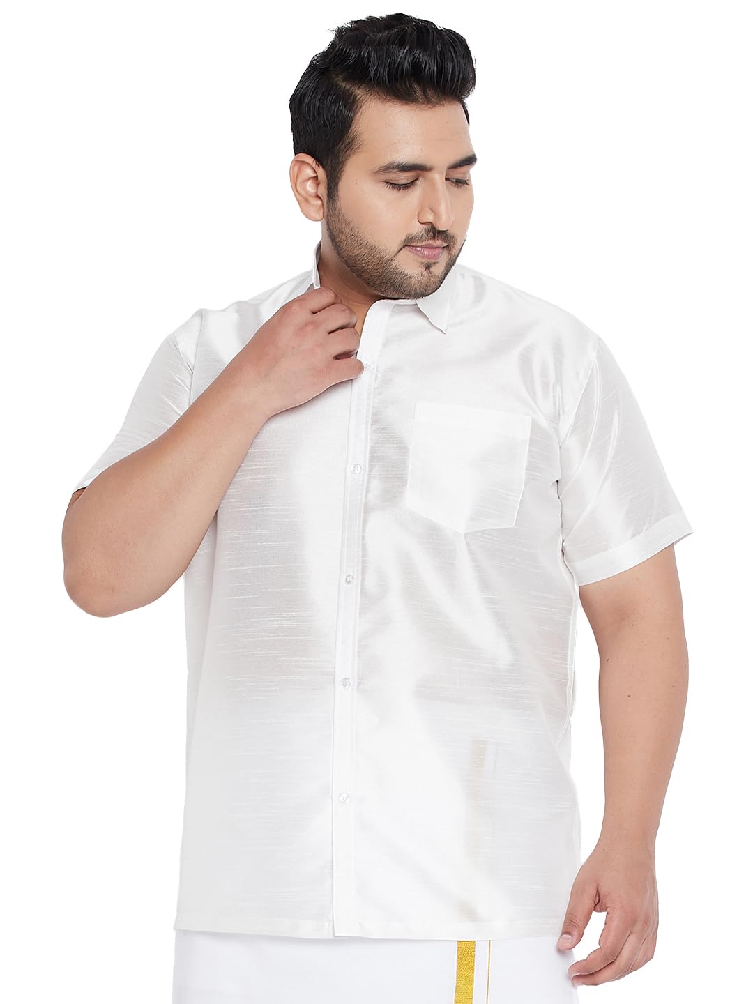 Vastramay Plus Men’s Silk Blend Ethnic Shirt