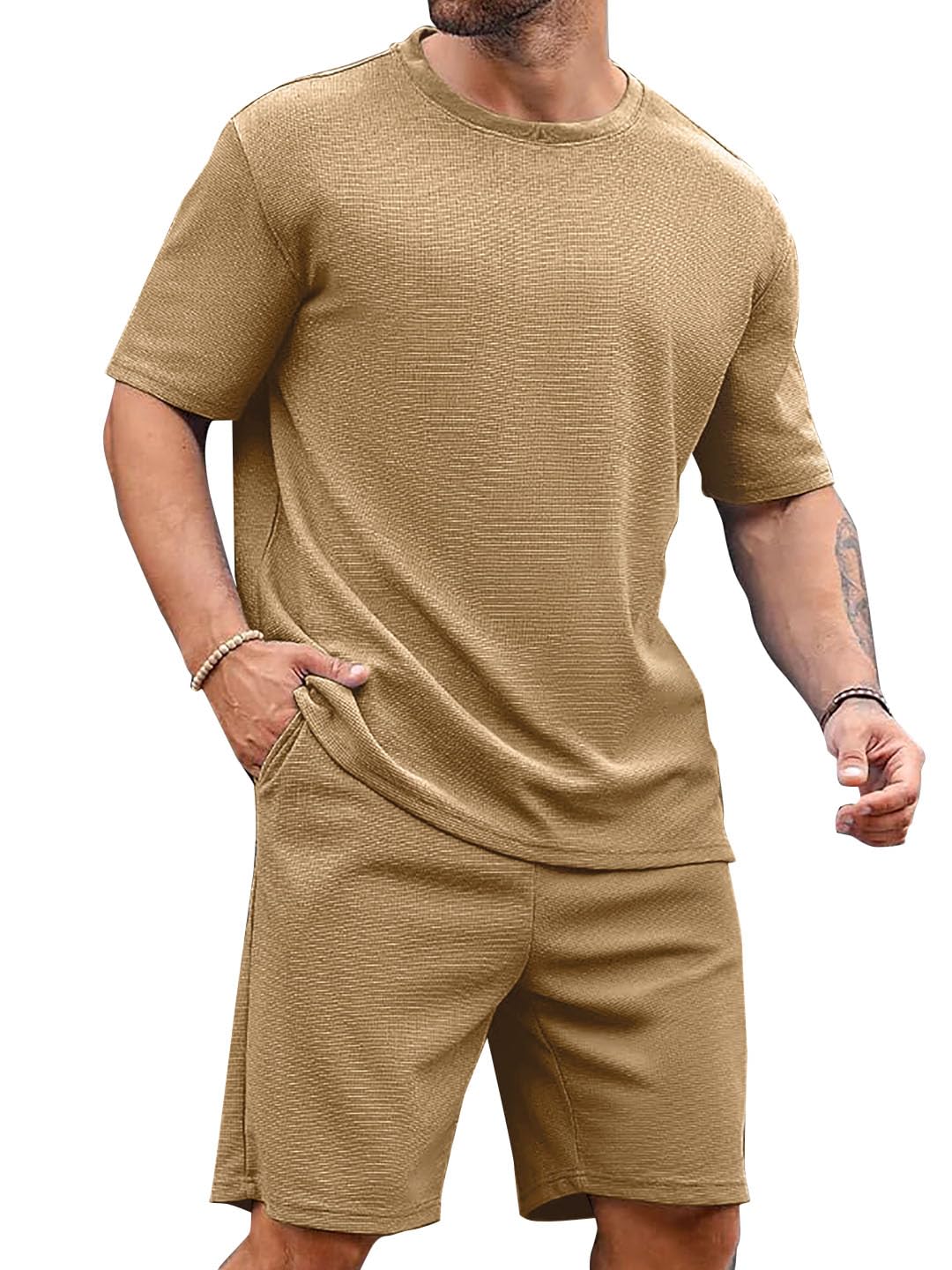 Vogaan Men’s T-Shirt and Shorts Set | Top & Shorts Night Suits Set | Night Wear for Men