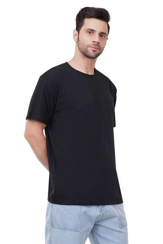 tinies Men’s Cotton Crew Neck T-Shirt | Regular Fit Plain Solid Half Sleeve | Comfortable Casual T-Shirt for Men Cotton Tee